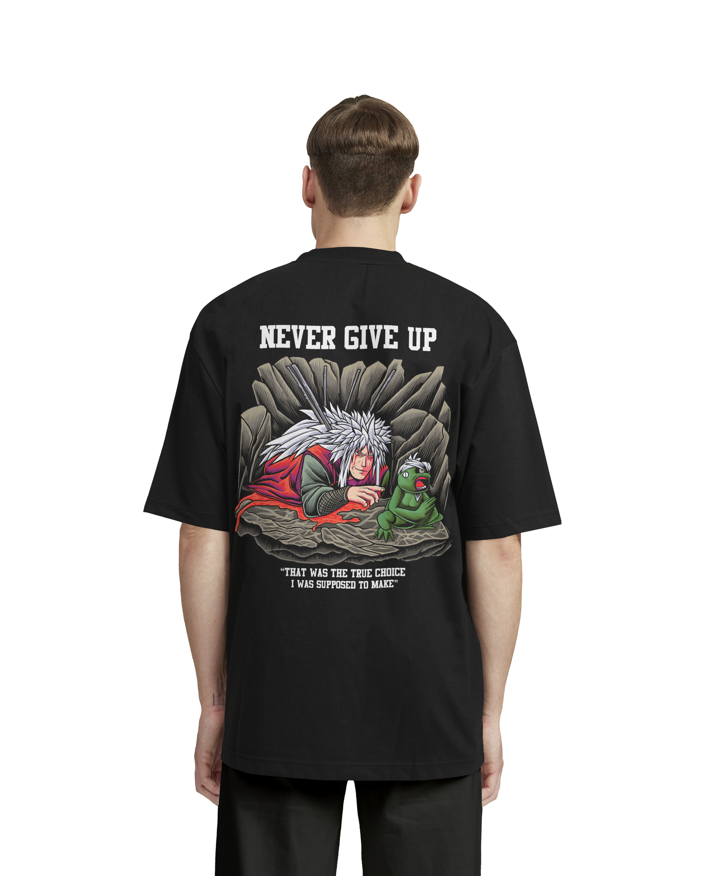 "JIRAIYA x NEVER GIVE UP" - Oversized Shirt
